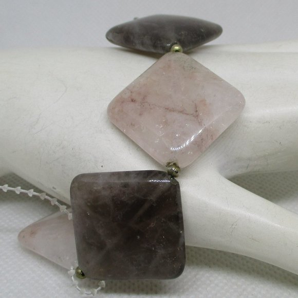 ROSE QUARTZ Moss Quartz .925 STERLING Silver Beads .925 Sterling Toggle Clasp - Picture 4 of 8